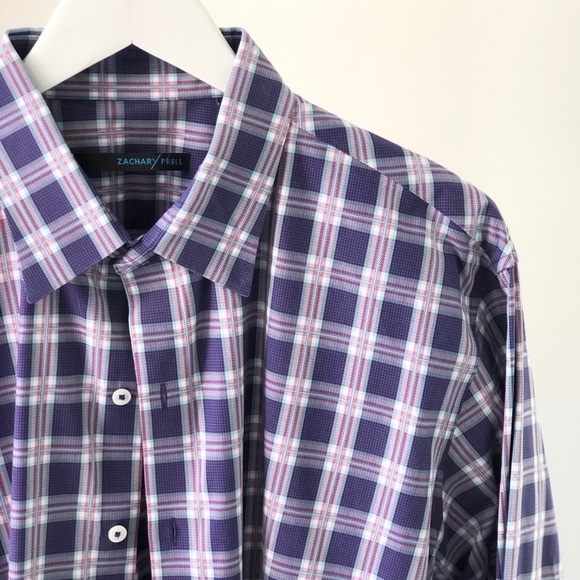 Zachary Prell Mens Long Sleeve Plaid Shirt XL - Picture 1 of 8
